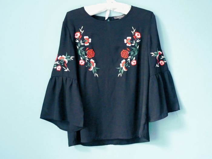 Blouse Femme 38 M Primark TBE manches volantées fleurs