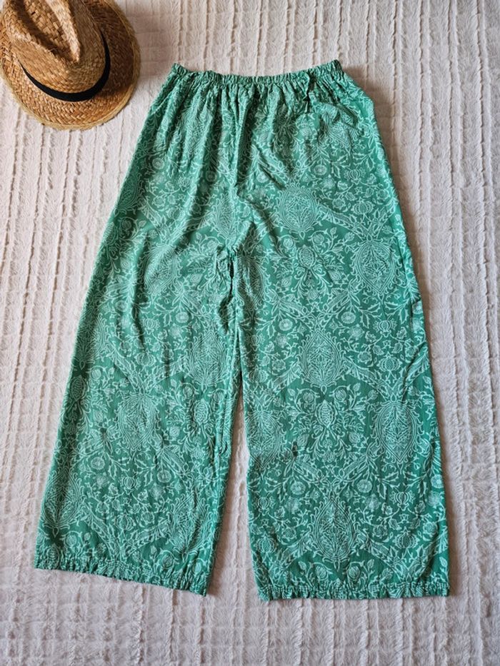 Pantalon vert jambes larges taille 38 - photo numéro 5