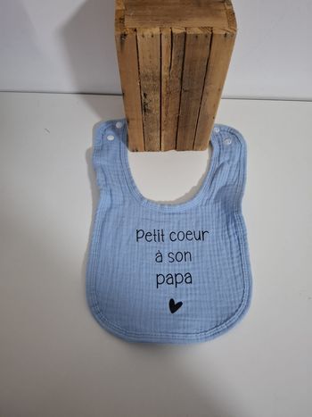 Bavoir personnalisé - petit coeur a son papa 