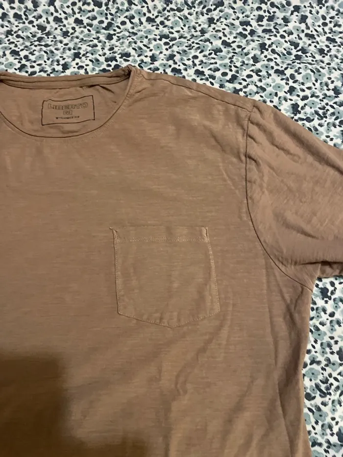 T-shirt homme, Liberto, taille M. Couleur marron clair - photo numéro 4