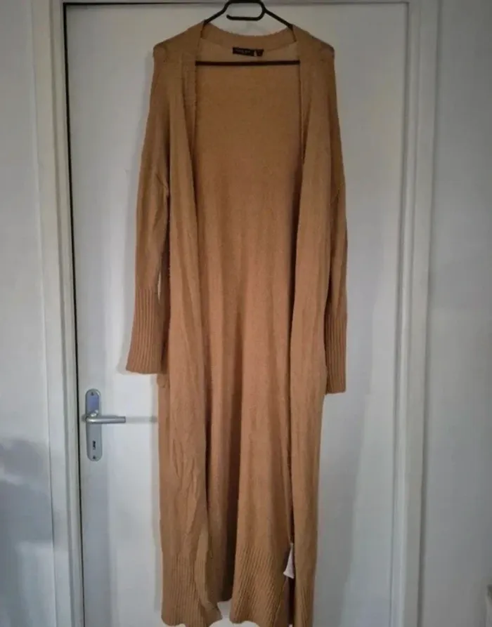 Cardigan long avec poches marron