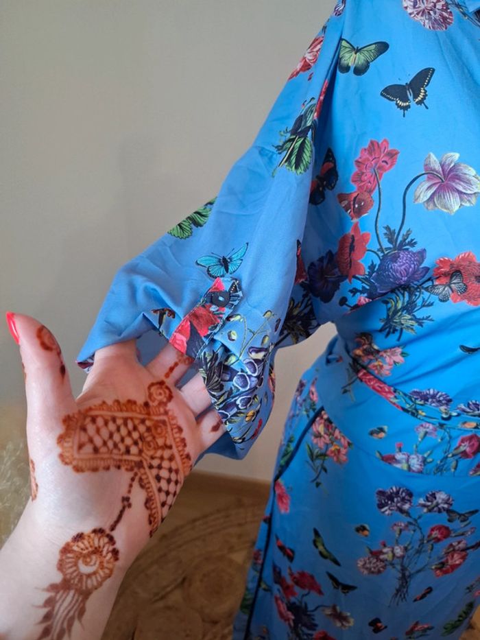 Robe casual bleue/Lilas Fleurie Vila Joy taille M 38 - photo numéro 5