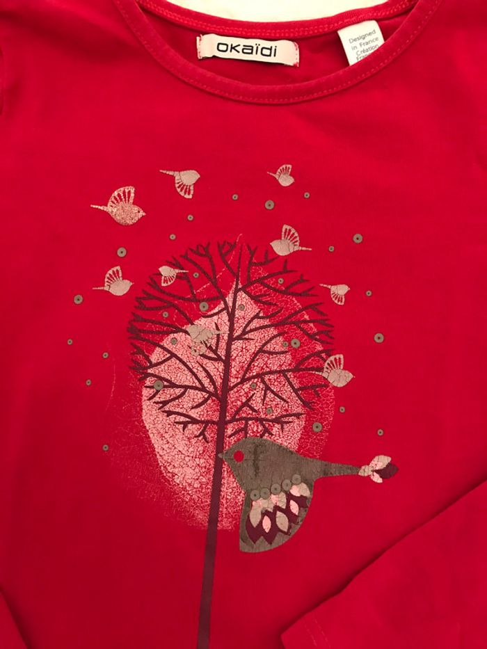 T-shirt Rouge Foncé 5 Ans - photo numéro 2