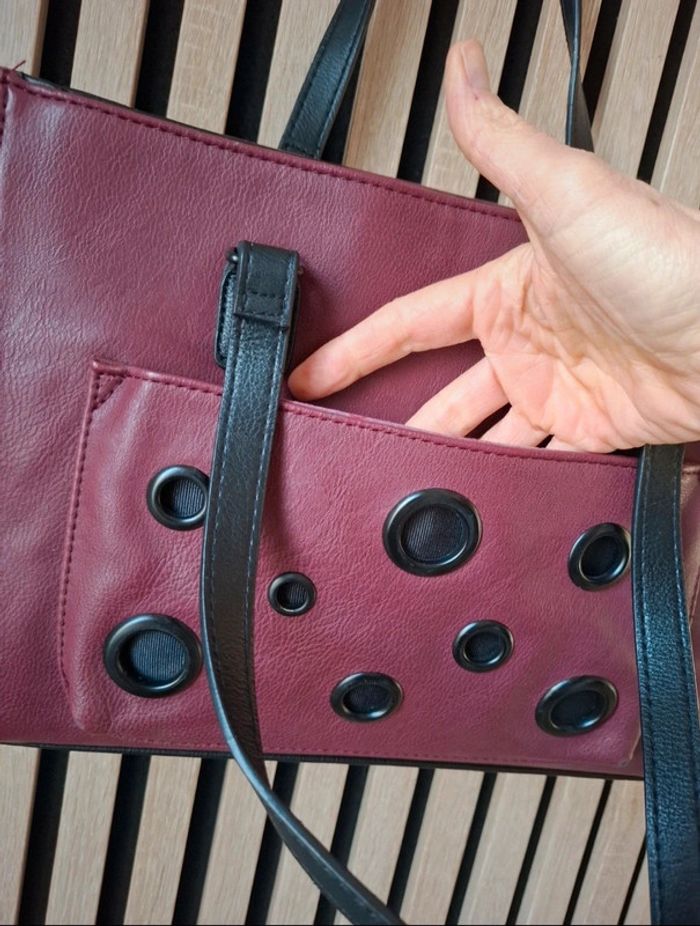 Sac cabas bandoulière Lollipops bordeaux - photo numéro 9