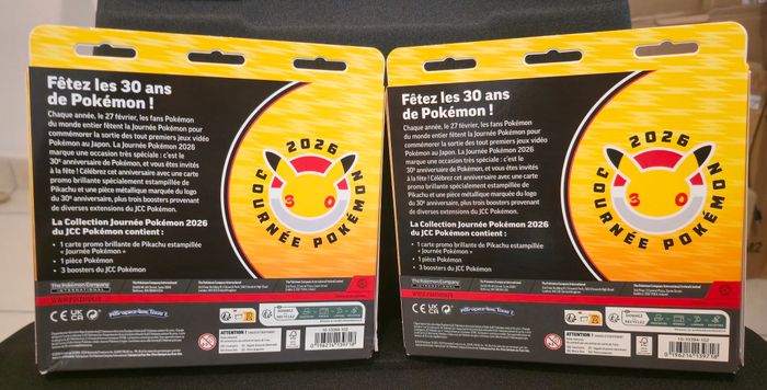 Pokemon Lot de 2 Coffrets Tripacks Collection Journée Pokémon 2026 30 ans (2 ME2/ 1 ME1) (Plusieurs Chocs) - photo numéro 2