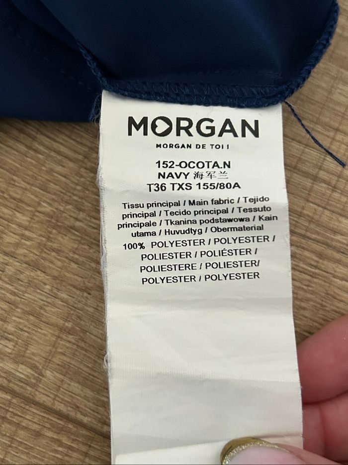 Blouse bleue marine à manches courtes Morgan taille 36 jamais portée - photo numéro 10
