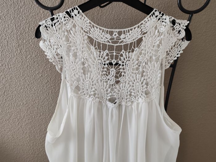 Robe blanche/macramé SALORA