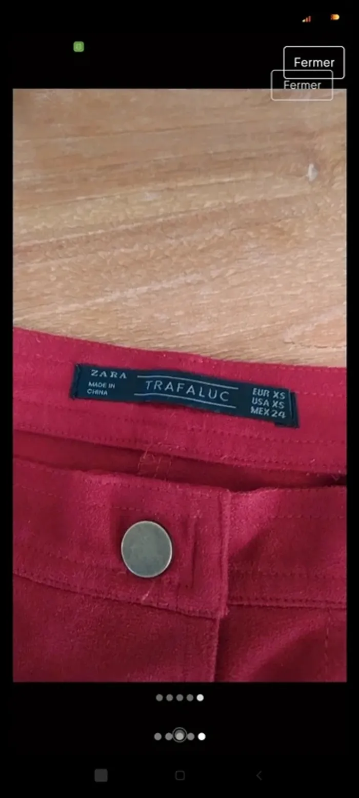 Superbe jupe daim rouge Zara 34 - photo numéro 5
