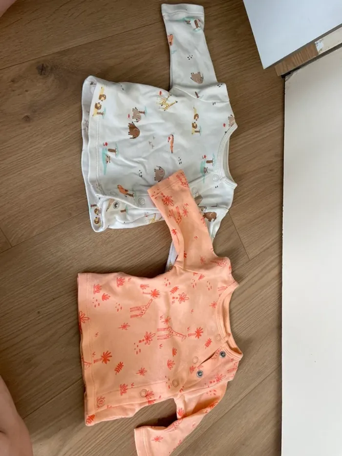 2 t shirt manches longues coton 0 mois