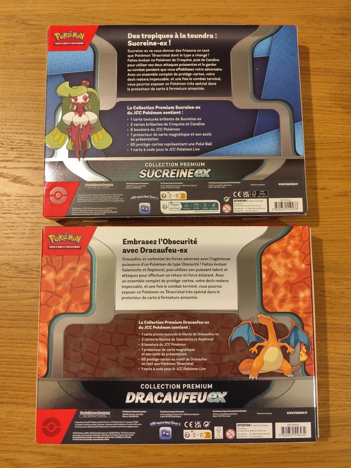 Lot coffrets collection premium cartes Pokémon Dracaufeu Sucreine ex - photo numéro 2
