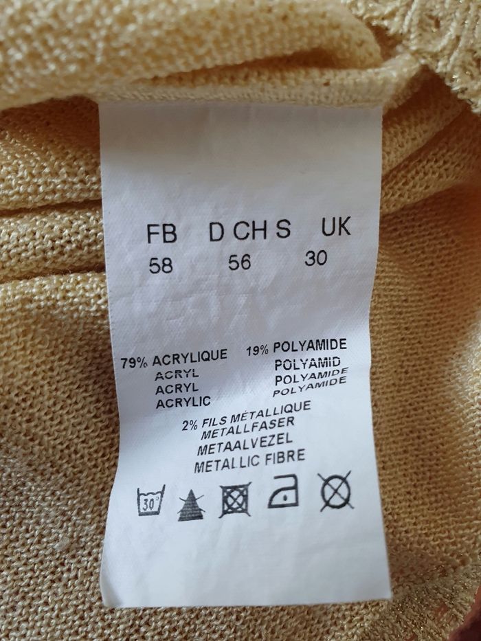 Pull  fin doré manches 3/4 DAXON taille 58 - photo numéro 4