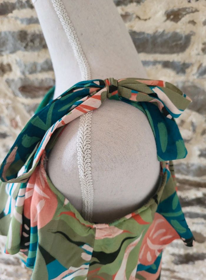 Blouse à motifs feuilles vert rose kaki La Redoute Taille 44 - photo numéro 4