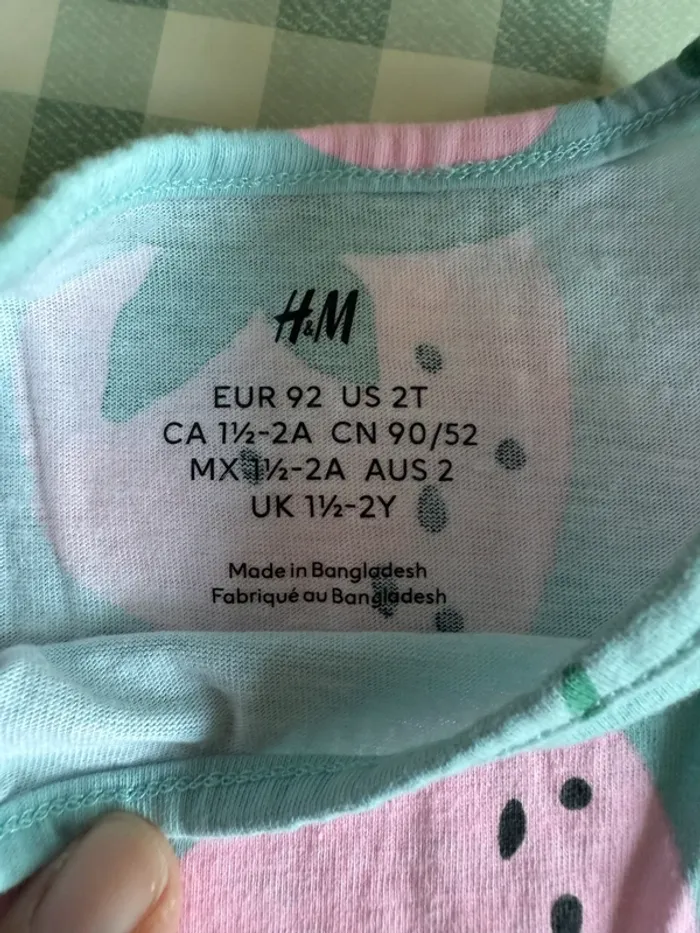 Lot 2 robes courtes et 1 combi-short H&M taille 86/92 cm - photo numéro 12