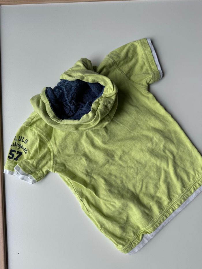 T-shirt à capuche jaune/bleu Lulu 24 mois - photo numéro 3