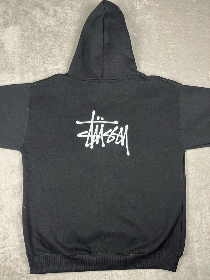 Pull à Capuche à Zip - Stussy - Noir et Blanc - Taille M - photo numéro 2