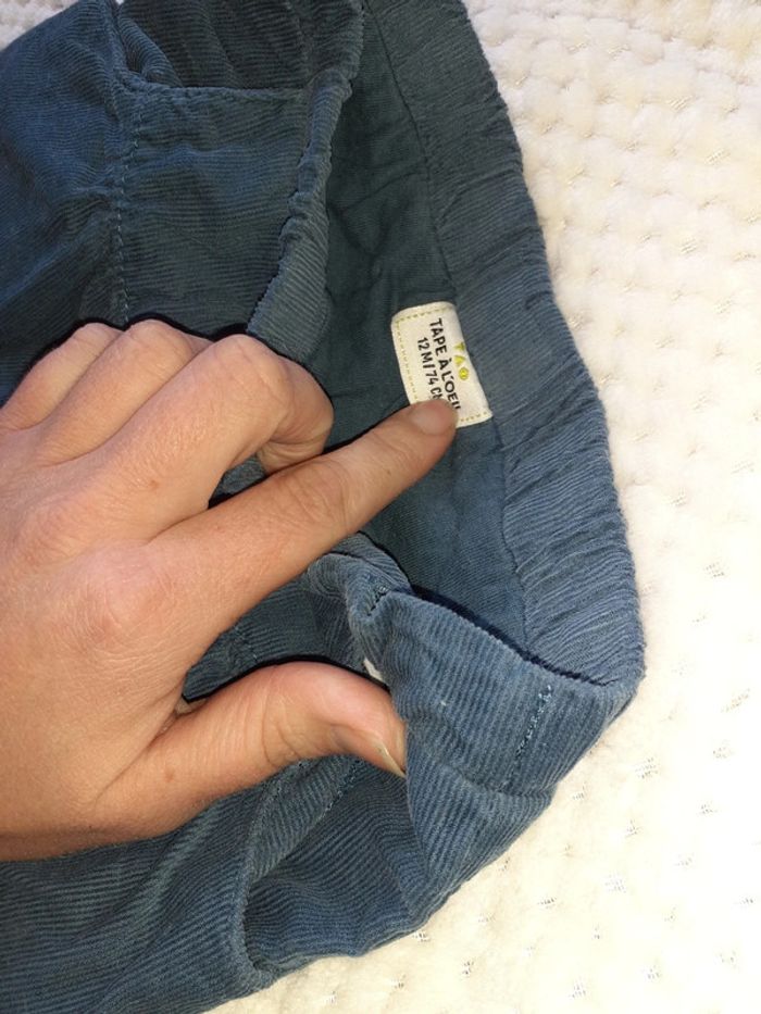 Pantalon velours doublé coloris pétrole - photo numéro 3