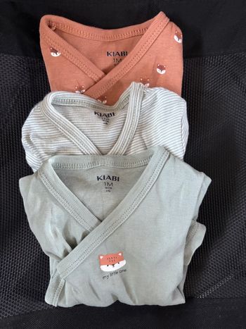 Lot 3 bodies manches longues 1 mois