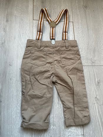 Pantalon beige à bretelles Obaïbi 6 mois