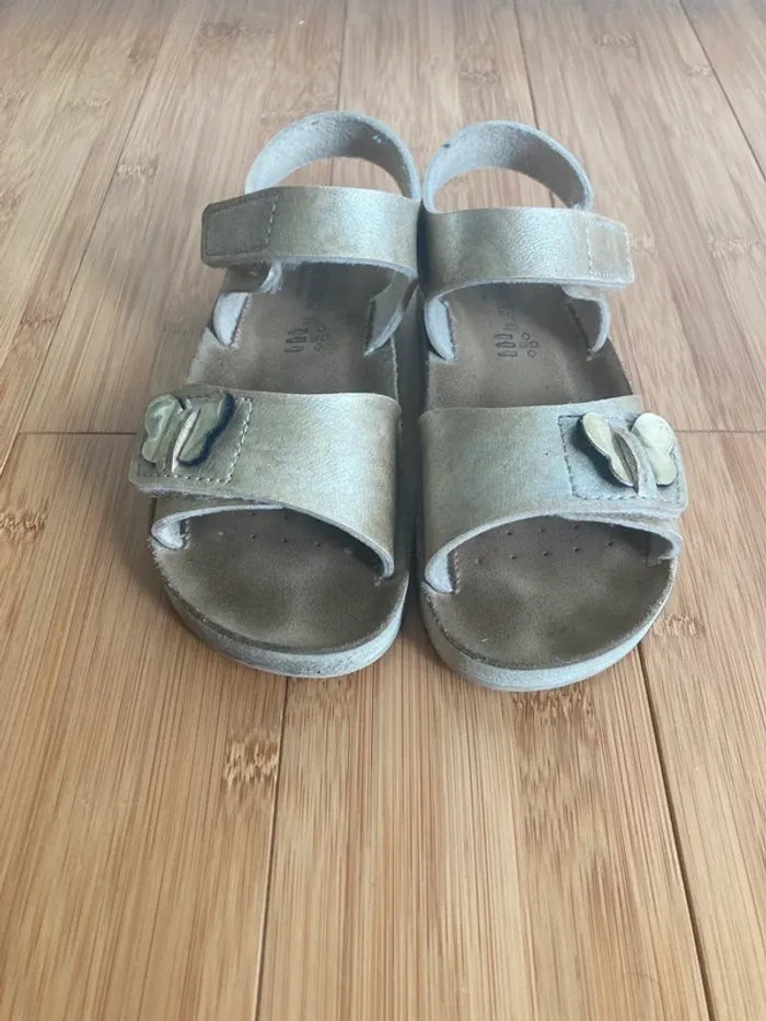 pointure 29 - Sandales dorées en cuir véritable