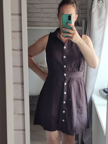 Robe noire en lin Cache Cache Taille 38 proche neuve