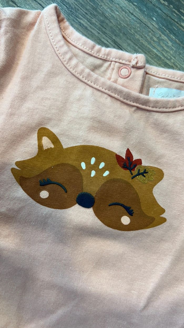 T shirt manches longues cadet rousselle 6 mois très bon état - photo numéro 3