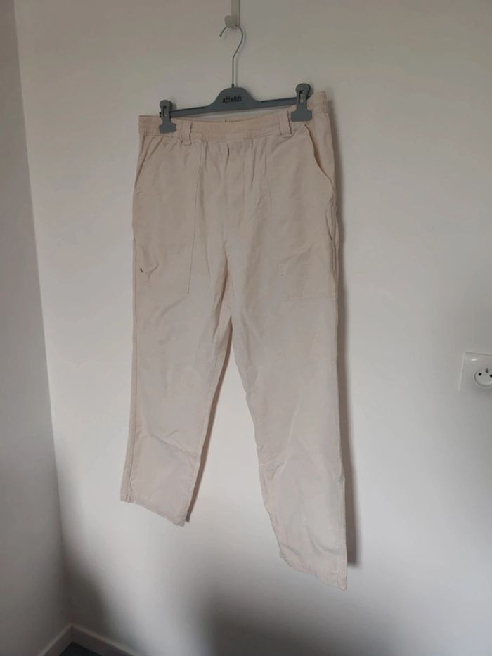 Pantalon 46 cargo coton et lin mélangé