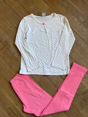 Pyjama blanc et rose Petit Bateau 8 ans