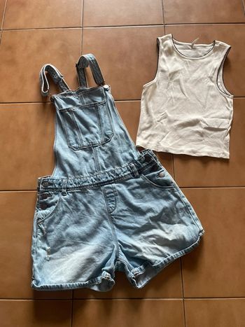Ensemble salopette + débardeur S