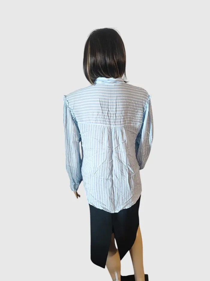 Chemise Gémo bleu clair T.46 Coton - Rayures - Très bon état - photo numéro 4