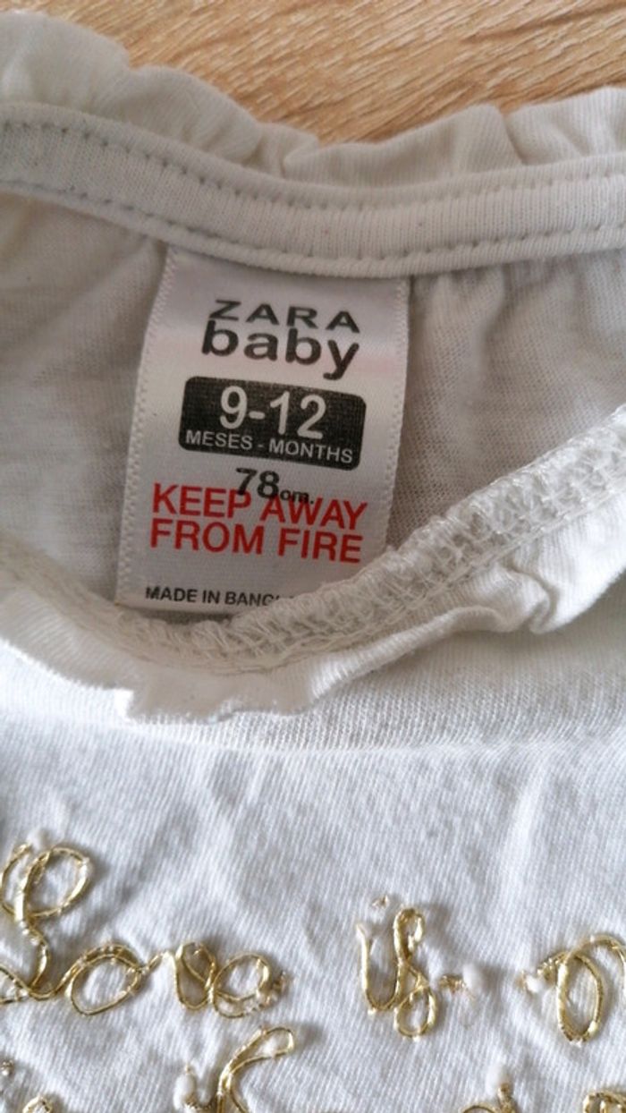T-shirt manches longues Zara 9/12mois - photo numéro 3