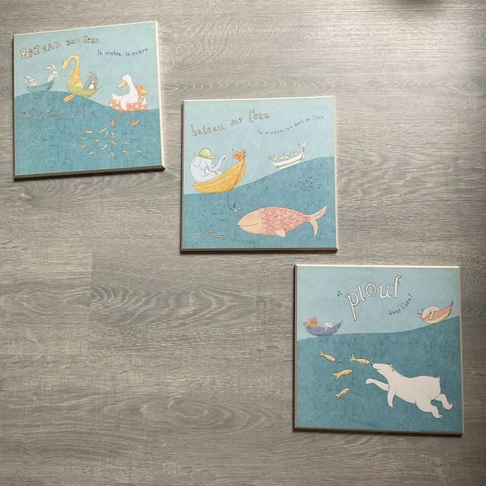 Triptyque sur le thème de bateau