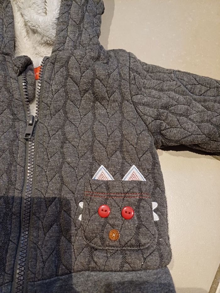 Sweat zippé a capuche 9 mois Tissaïa - photo numéro 3