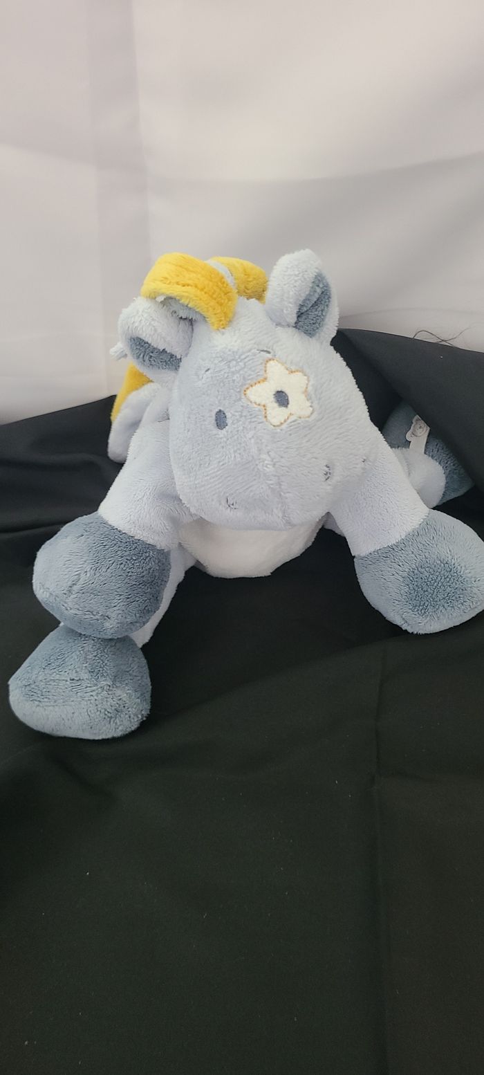 Cheval Lucien NOUKIE'S  doudou peluche bleue étoile - photo numéro 3