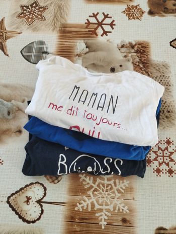 Lots de 3 tee-shirts manches longues. Taille 12 mois. 
