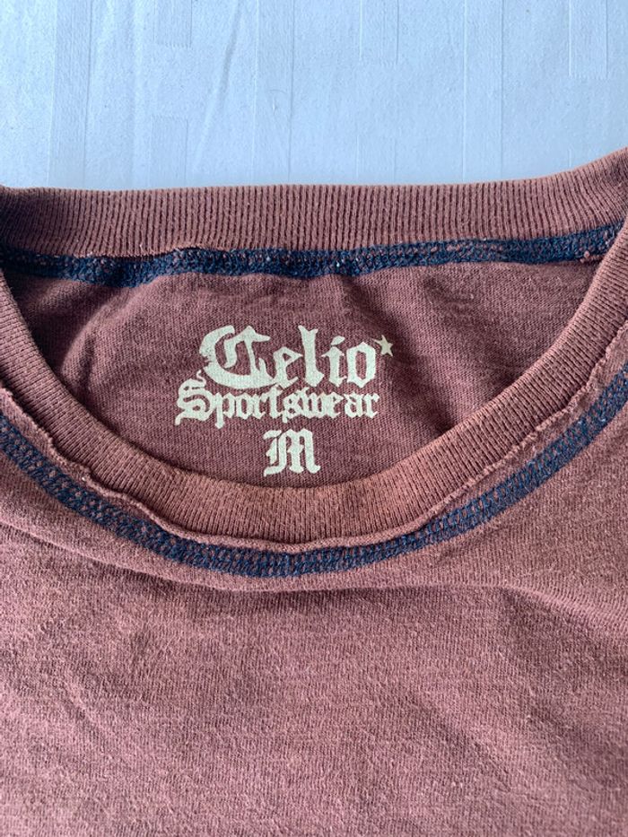 tee shirt marron Guitare Celio TM - photo numéro 2