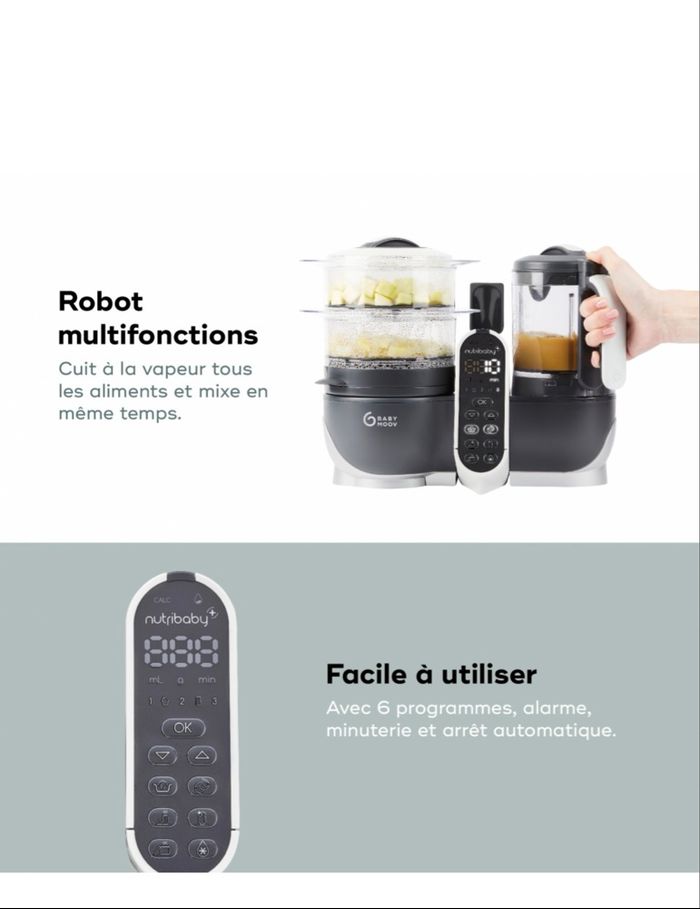 Babymoov Nutribaby Robot Cuiseur Bébé Multifonctions 6 en 1 - photo numéro 7