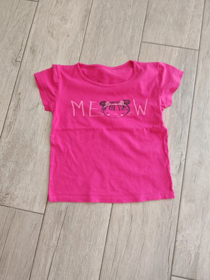 Tshirt rose fushia chat 5 ans