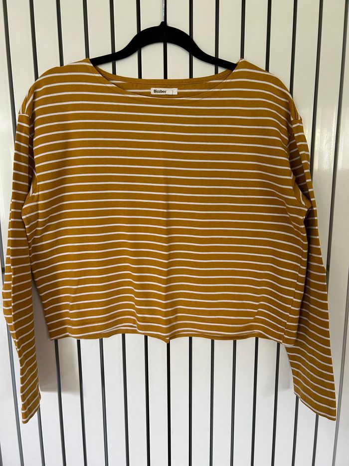 Tee shirt court ml rayé, Bizzbee, taille L