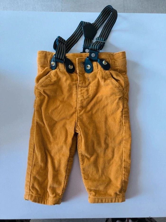 Pantalon avec bretelles hivers 3 mois moutarde