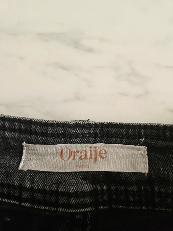Oraije jeans gris taille haute S - photo numéro 4