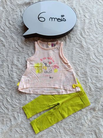 Ensemble (tee shirt sans manche+legging) Fille 6 mois Chien hawaiian dog Orchestra