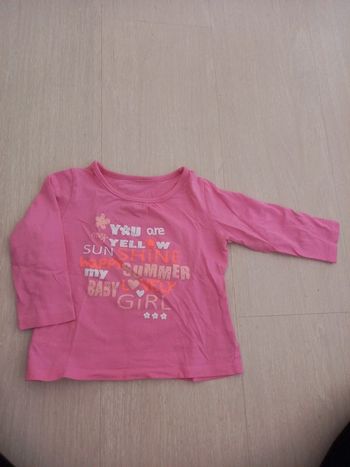T-shirt manche longue fille 24 mois