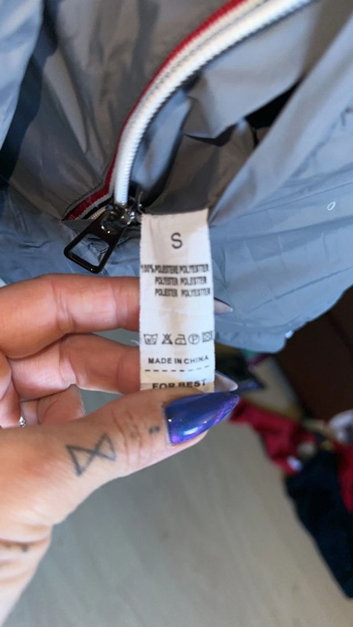 Blouson mixte réversible bleu marine et gris. Taille S. - photo numéro 6