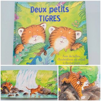 Livre en relief à toucher 🐅 Deux petits Tigres 🐅