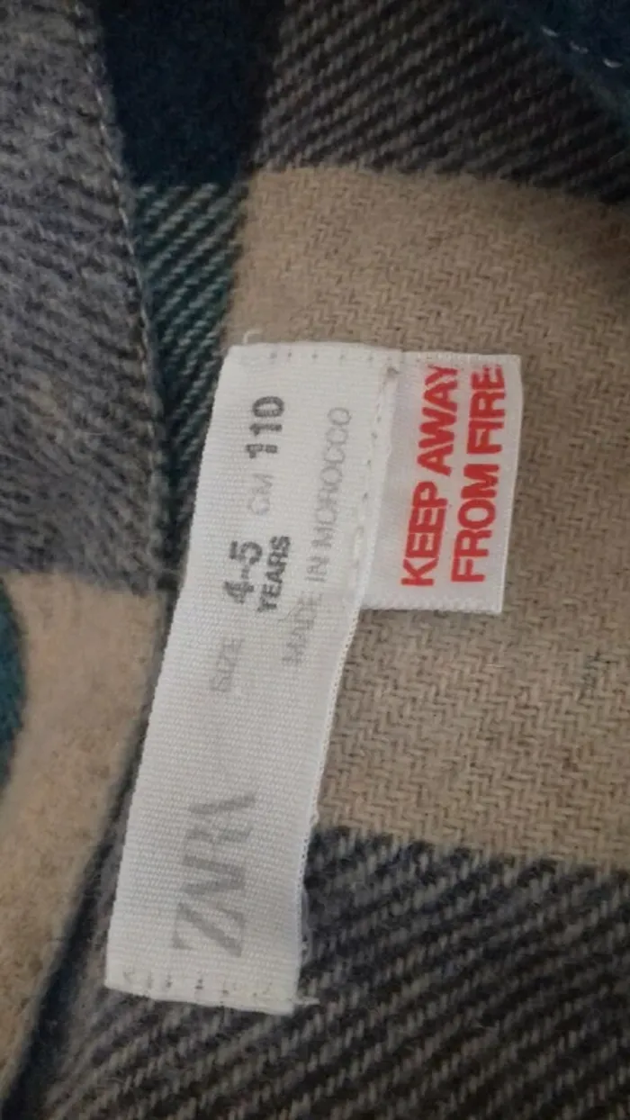 Chemise veste Zara fille nuance de bleu et beige 5 ans - photo numéro 3
