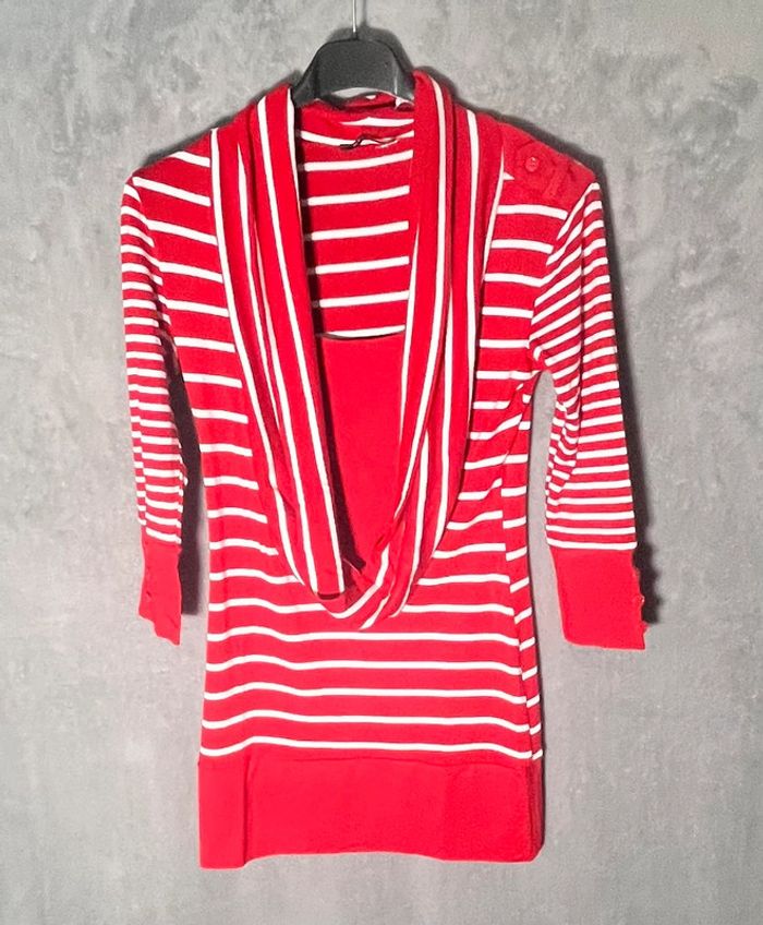 🎉 Pull rayé Morgan rouge et blanc taille S_M 🎉 - photo numéro 4