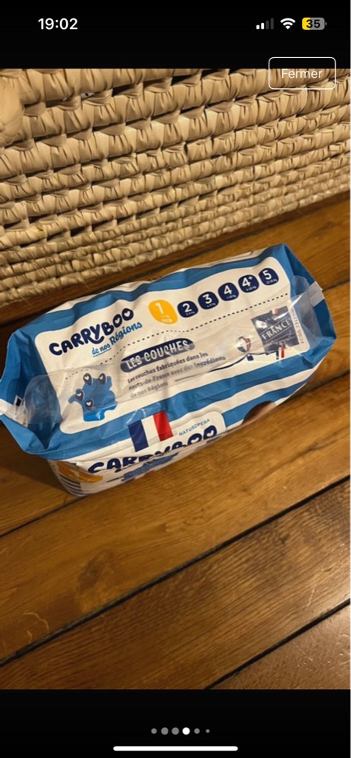 Paquet de couches Carryboo / Taille 1 (2-5 kg) / NEUF - photo numéro 3