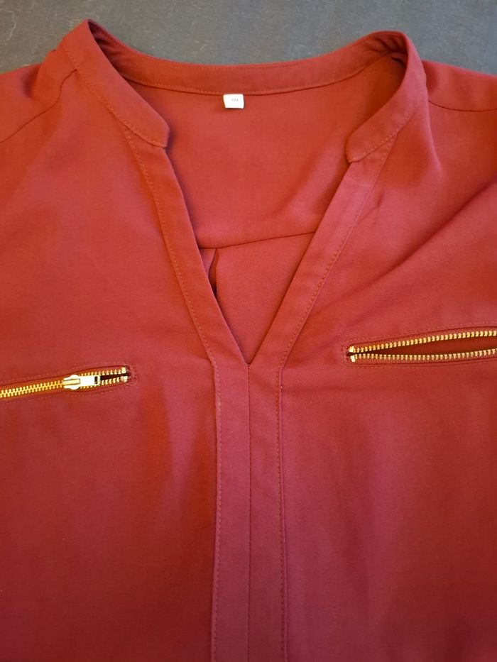 Blouse  bordeaux Manche longue - photo numéro 4