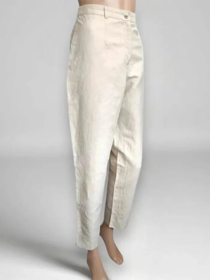 Ensemble  lin et coton Olivier Grant oversize ,coupe large et fuselé taille haute ,veste cintrée - photo numéro 6
