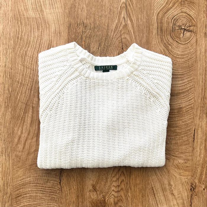 Pull torsadé blanc Lauren Ralph Lauren pour femme, taille M